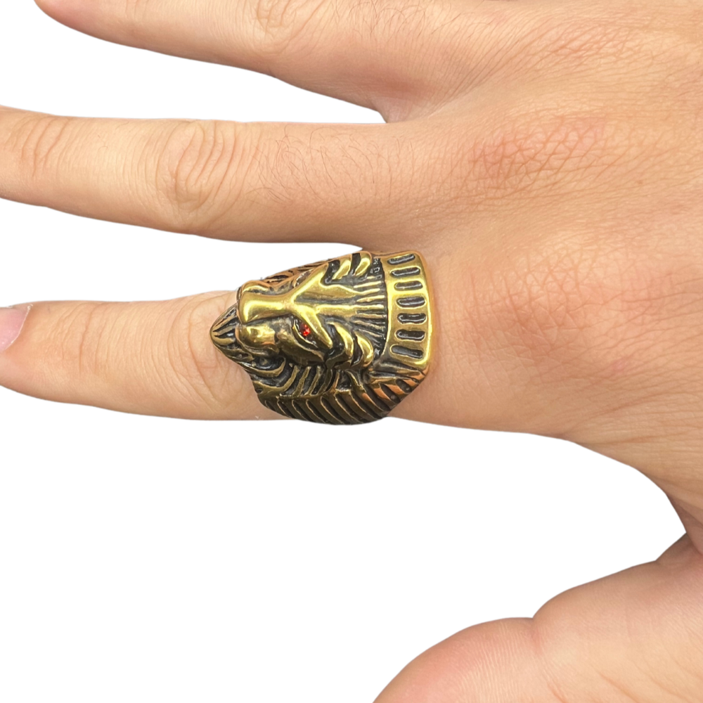 Anel Leão de Judá Dourado
