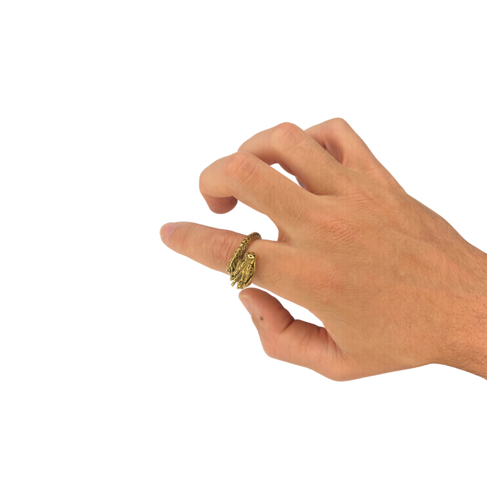 Anel Dragão Dourado