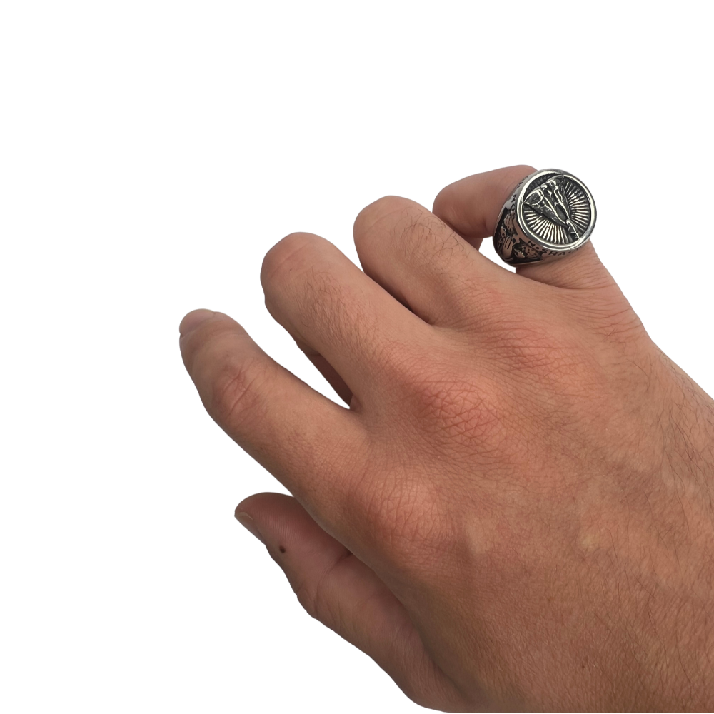 Anel Nossa Senhora Rogai por Nós Prata