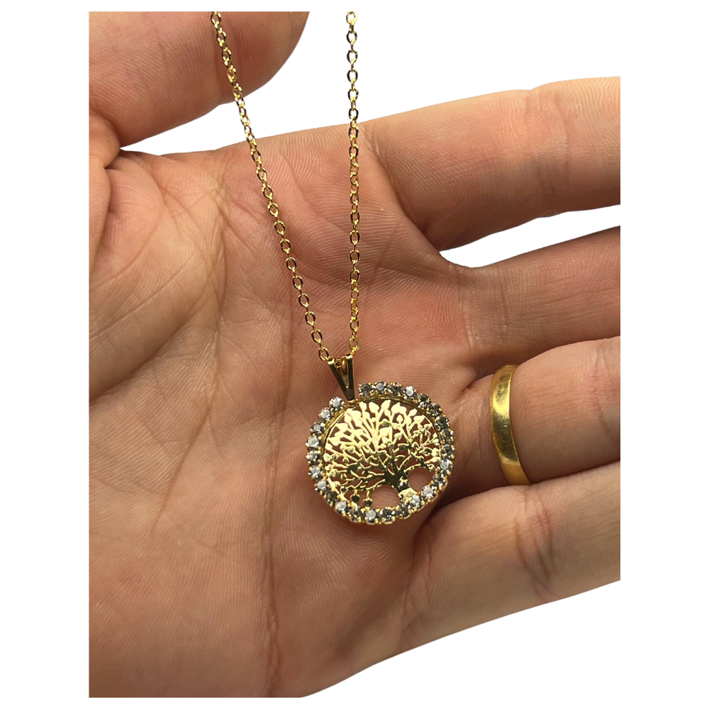 Colar Corrente Árvore Da Vida Dourado