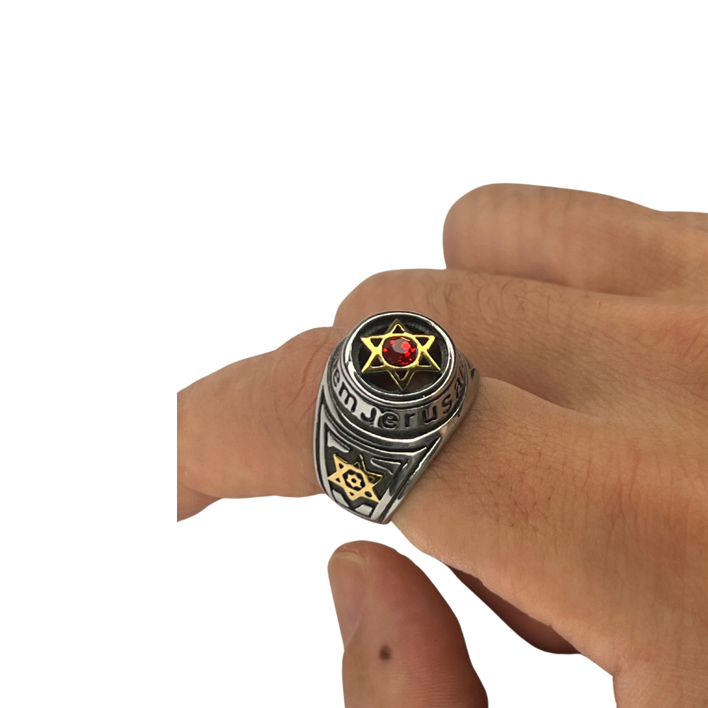 Anel Estrela de David Prata