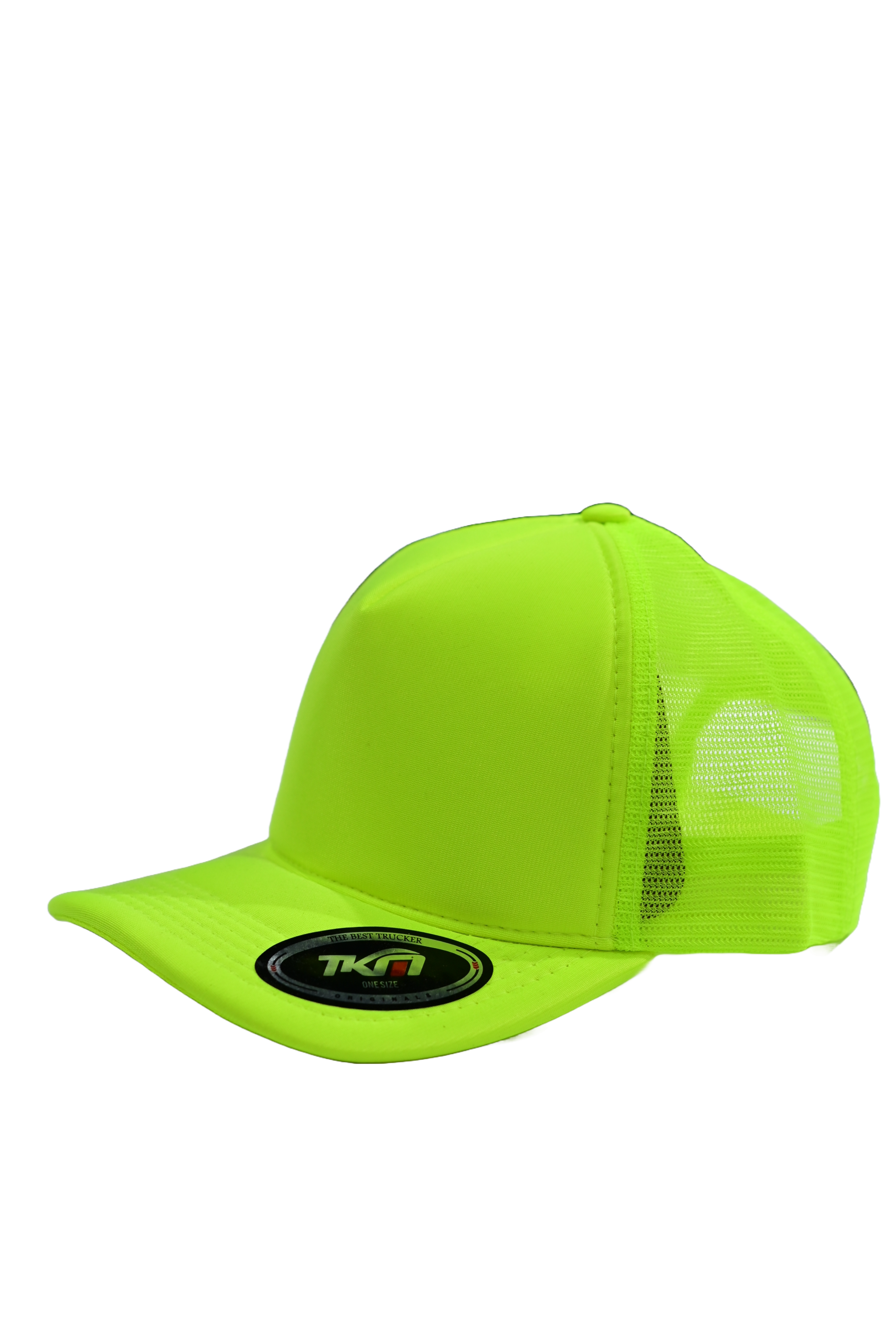 Boné Tela Trucker Regulável Liso Tkm Aba Curva Fluorescente